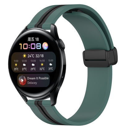 Bracelet de montre en silicone à fermoir magnétique pliant de 22 mm, For Huawei Watch GT3 Pro 46mm, For Huawei Watch GT3 46mm, For Huawei Watch GT Runner, For Huawei Watch 3, For Huawei Watch 3 Pro, For Huawei GT2 Pro