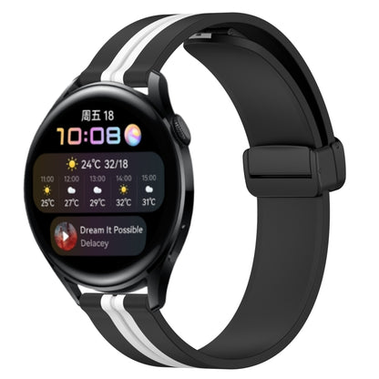 Bracelet de montre en silicone à fermoir magnétique pliant de 22 mm, For Huawei Watch GT3 Pro 46mm, For Huawei Watch GT3 46mm, For Huawei Watch GT Runner, For Huawei Watch 3, For Huawei Watch 3 Pro, For Huawei GT2 Pro
