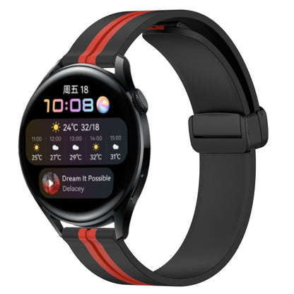 Bracelet de montre en silicone à fermoir magnétique pliant de 22 mm, For Huawei Watch GT3 Pro 46mm, For Huawei Watch GT3 46mm, For Huawei Watch GT Runner, For Huawei Watch 3, For Huawei Watch 3 Pro, For Huawei GT2 Pro