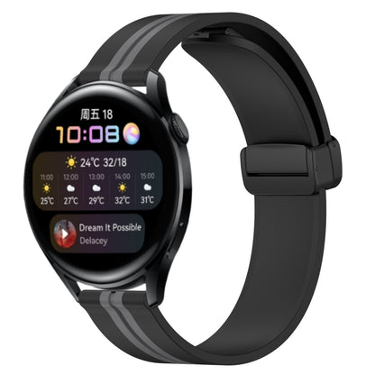 Bracelet de montre en silicone à fermoir magnétique pliant de 22 mm, For Huawei Watch GT3 Pro 46mm, For Huawei Watch GT3 46mm, For Huawei Watch GT Runner, For Huawei Watch 3, For Huawei Watch 3 Pro, For Huawei GT2 Pro