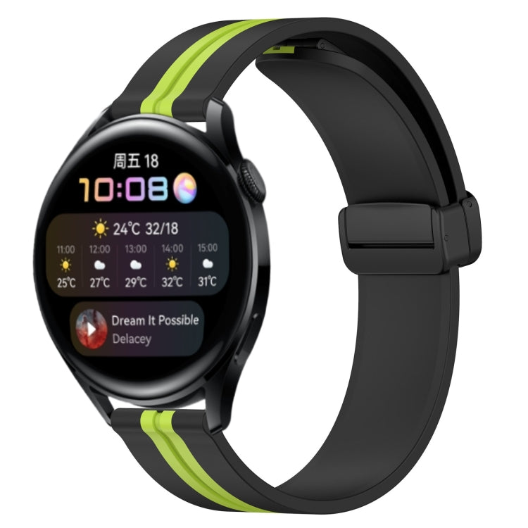 Bracelet de montre en silicone à fermoir magnétique pliant de 22 mm, For Huawei Watch GT3 Pro 46mm, For Huawei Watch GT3 46mm, For Huawei Watch GT Runner, For Huawei Watch 3, For Huawei Watch 3 Pro, For Huawei GT2 Pro