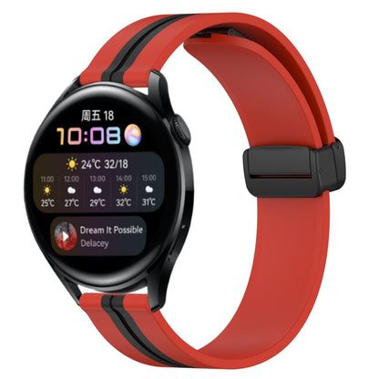 Bracelet de montre en silicone à fermoir magnétique pliant de 22 mm, For Huawei Watch GT3 Pro 46mm, For Huawei Watch GT3 46mm, For Huawei Watch GT Runner, For Huawei Watch 3, For Huawei Watch 3 Pro, For Huawei GT2 Pro