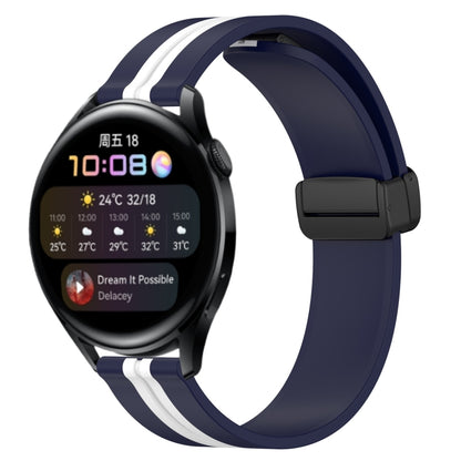Bracelet de montre en silicone à fermoir magnétique pliant de 22 mm, For Huawei Watch GT3 Pro 46mm, For Huawei Watch GT3 46mm, For Huawei Watch GT Runner, For Huawei Watch 3, For Huawei Watch 3 Pro, For Huawei GT2 Pro
