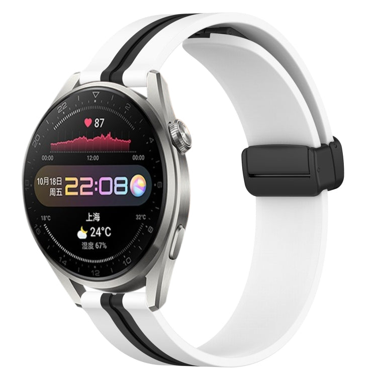 Bracelet de montre en silicone à fermoir magnétique pliant de 22 mm, For Huawei Watch GT3 Pro 46mm, For Huawei Watch GT3 46mm, For Huawei Watch GT Runner, For Huawei Watch 3, For Huawei Watch 3 Pro, For Huawei GT2 Pro