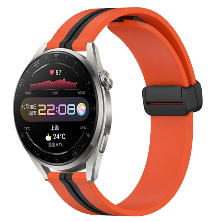 Bracelet de montre en silicone à fermoir magnétique pliant de 22 mm, For Huawei Watch GT3 Pro 46mm, For Huawei Watch GT3 46mm, For Huawei Watch GT Runner, For Huawei Watch 3, For Huawei Watch 3 Pro, For Huawei GT2 Pro