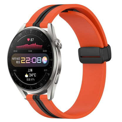 Bracelet de montre en silicone à fermoir magnétique pliant de 22 mm, For Huawei Watch GT3 Pro 46mm, For Huawei Watch GT3 46mm, For Huawei Watch GT Runner, For Huawei Watch 3, For Huawei Watch 3 Pro, For Huawei GT2 Pro