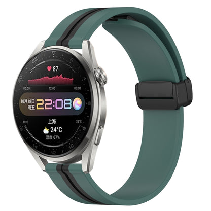 Bracelet de montre en silicone à fermoir magnétique pliant de 22 mm, For Huawei Watch GT3 Pro 46mm, For Huawei Watch GT3 46mm, For Huawei Watch GT Runner, For Huawei Watch 3, For Huawei Watch 3 Pro, For Huawei GT2 Pro