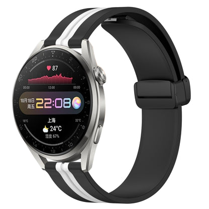 Bracelet de montre en silicone à fermoir magnétique pliant de 22 mm, For Huawei Watch GT3 Pro 46mm, For Huawei Watch GT3 46mm, For Huawei Watch GT Runner, For Huawei Watch 3, For Huawei Watch 3 Pro, For Huawei GT2 Pro