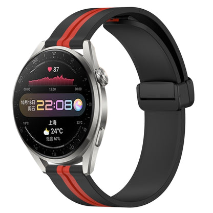 Bracelet de montre en silicone à fermoir magnétique pliant de 22 mm, For Huawei Watch GT3 Pro 46mm, For Huawei Watch GT3 46mm, For Huawei Watch GT Runner, For Huawei Watch 3, For Huawei Watch 3 Pro, For Huawei GT2 Pro