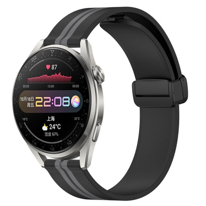 Bracelet de montre en silicone à fermoir magnétique pliant de 22 mm, For Huawei Watch GT3 Pro 46mm, For Huawei Watch GT3 46mm, For Huawei Watch GT Runner, For Huawei Watch 3, For Huawei Watch 3 Pro, For Huawei GT2 Pro