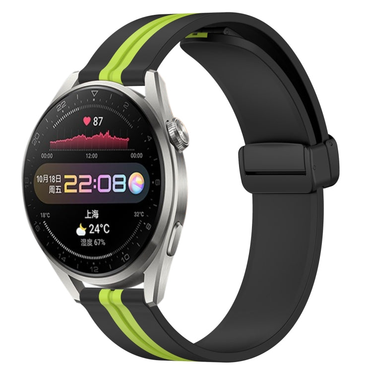 Bracelet de montre en silicone à fermoir magnétique pliant de 22 mm, For Huawei Watch GT3 Pro 46mm, For Huawei Watch GT3 46mm, For Huawei Watch GT Runner, For Huawei Watch 3, For Huawei Watch 3 Pro, For Huawei GT2 Pro