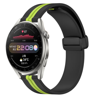 Bracelet de montre en silicone à fermoir magnétique pliant de 22 mm, For Huawei Watch GT3 Pro 46mm, For Huawei Watch GT3 46mm, For Huawei Watch GT Runner, For Huawei Watch 3, For Huawei Watch 3 Pro, For Huawei GT2 Pro