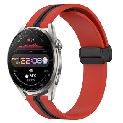 Bracelet de montre en silicone à fermoir magnétique pliant de 22 mm, For Huawei Watch GT3 Pro 46mm, For Huawei Watch GT3 46mm, For Huawei Watch GT Runner, For Huawei Watch 3, For Huawei Watch 3 Pro, For Huawei GT2 Pro