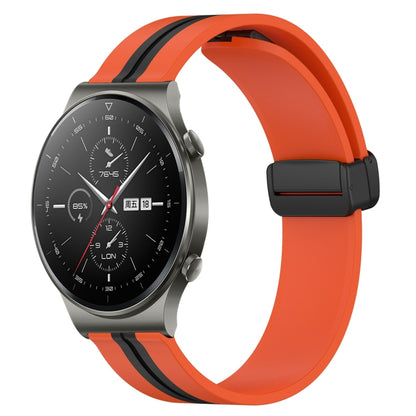 Bracelet de montre en silicone à fermoir magnétique pliant de 22 mm, For Huawei Watch GT3 Pro 46mm, For Huawei Watch GT3 46mm, For Huawei Watch GT Runner, For Huawei Watch 3, For Huawei Watch 3 Pro, For Huawei GT2 Pro