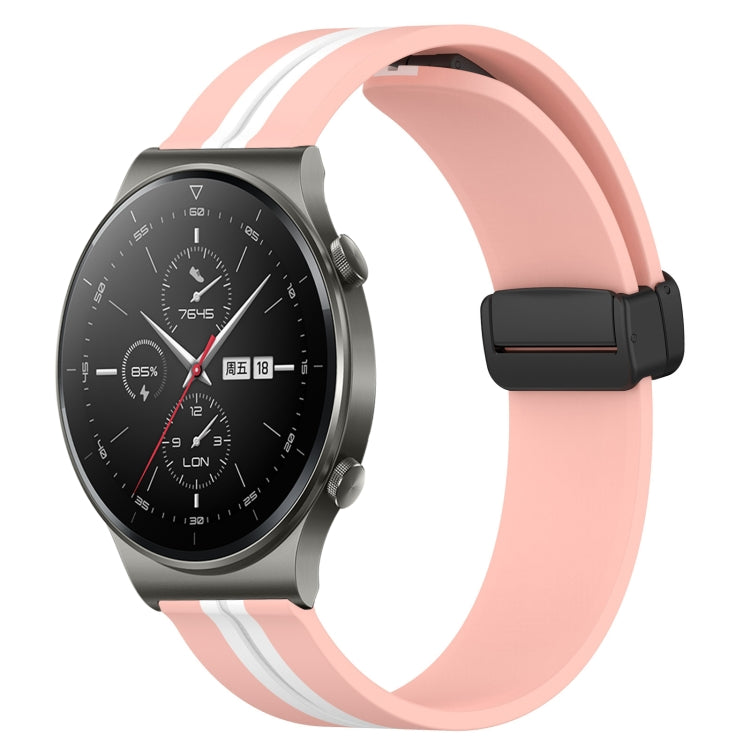 Bracelet de montre en silicone à fermoir magnétique pliant de 22 mm, For Huawei Watch GT3 Pro 46mm, For Huawei Watch GT3 46mm, For Huawei Watch GT Runner, For Huawei Watch 3, For Huawei Watch 3 Pro, For Huawei GT2 Pro