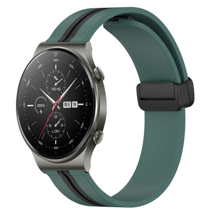 Bracelet de montre en silicone à fermoir magnétique pliant de 22 mm, For Huawei Watch GT3 Pro 46mm, For Huawei Watch GT3 46mm, For Huawei Watch GT Runner, For Huawei Watch 3, For Huawei Watch 3 Pro, For Huawei GT2 Pro