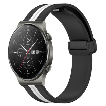 Bracelet de montre en silicone à fermoir magnétique pliant de 22 mm, For Huawei Watch GT3 Pro 46mm, For Huawei Watch GT3 46mm, For Huawei Watch GT Runner, For Huawei Watch 3, For Huawei Watch 3 Pro, For Huawei GT2 Pro