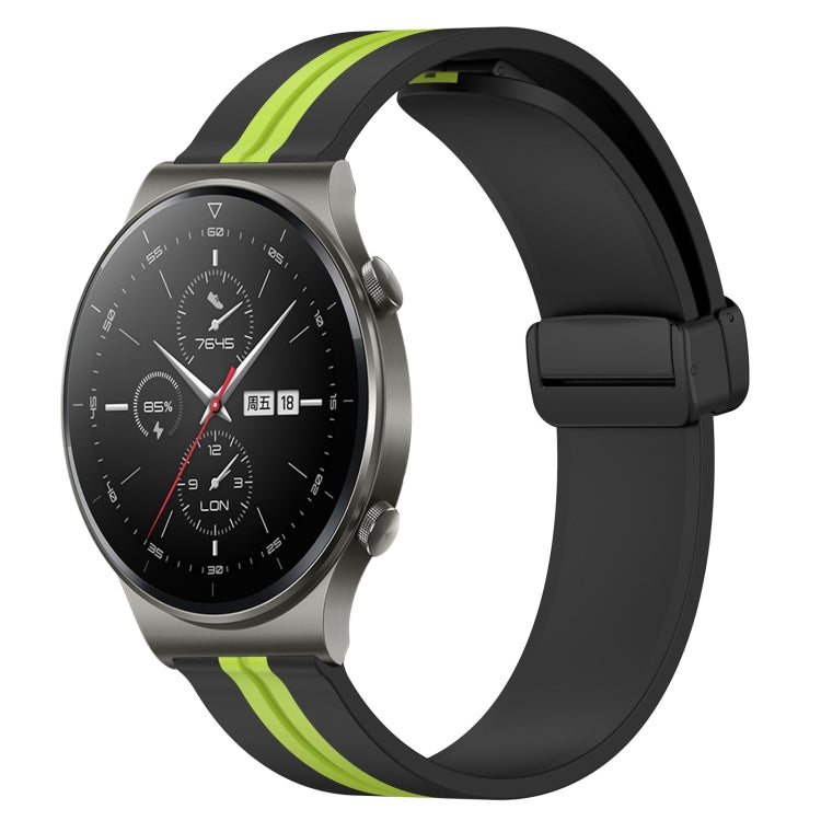 Bracelet de montre en silicone à fermoir magnétique pliant de 22 mm, For Huawei Watch GT3 Pro 46mm, For Huawei Watch GT3 46mm, For Huawei Watch GT Runner, For Huawei Watch 3, For Huawei Watch 3 Pro, For Huawei GT2 Pro