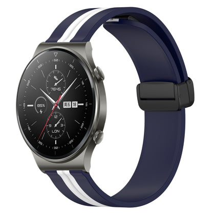 Bracelet de montre en silicone à fermoir magnétique pliant de 22 mm, For Huawei Watch GT3 Pro 46mm, For Huawei Watch GT3 46mm, For Huawei Watch GT Runner, For Huawei Watch 3, For Huawei Watch 3 Pro, For Huawei GT2 Pro