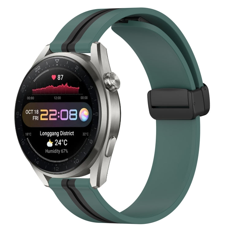 Bracelet de montre en silicone à fermoir magnétique pliant de 22 mm, For Huawei Watch 3 Pro New