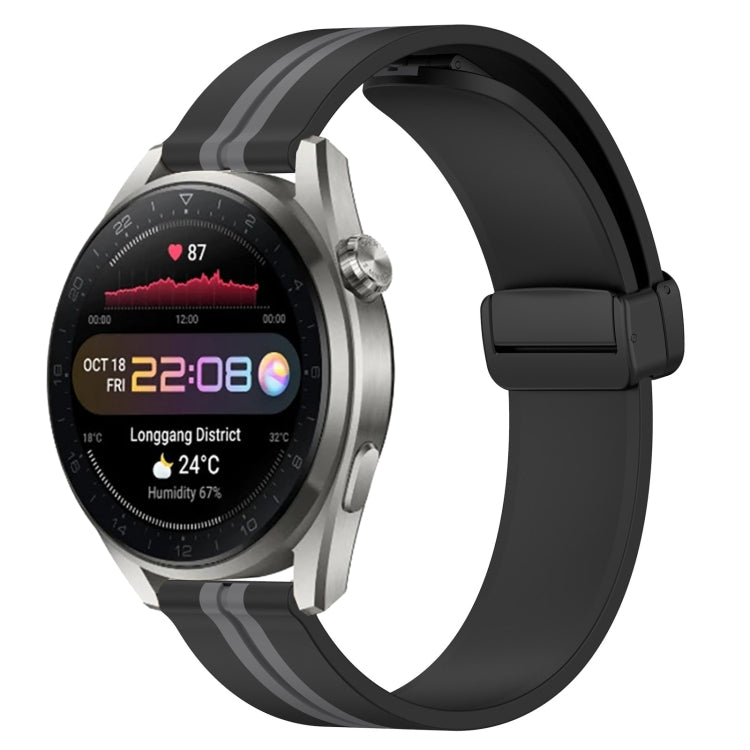 Bracelet de montre en silicone à fermoir magnétique pliant de 22 mm, For Huawei Watch 3 Pro New