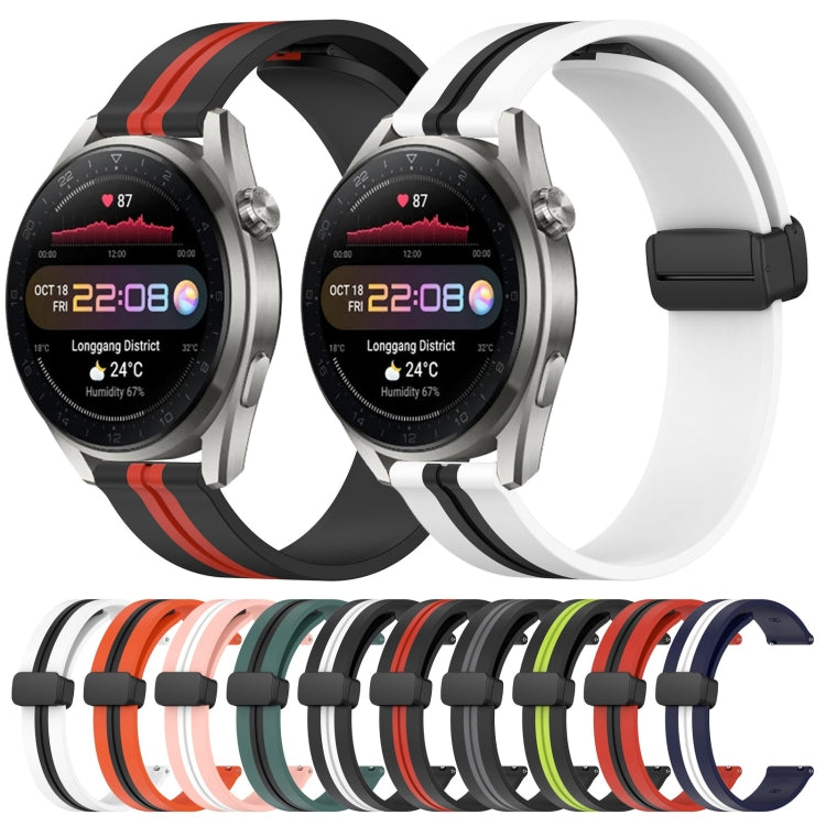Bracelet de montre en silicone à fermoir magnétique pliant de 22 mm, For Huawei Watch 3 Pro New