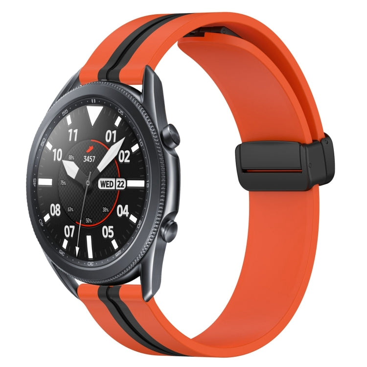 Bracelet de montre en silicone à fermoir magnétique pliant de 22 mm, For Samsung Galaxy Watch3 45mm, For Samsung Galaxy Watch 46mm, For Samsung Gear S3 Classic, For Samsung Gear S3 Frontier
