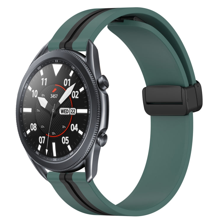 Bracelet de montre en silicone à fermoir magnétique pliant de 22 mm, For Samsung Galaxy Watch3 45mm, For Samsung Galaxy Watch 46mm, For Samsung Gear S3 Classic, For Samsung Gear S3 Frontier