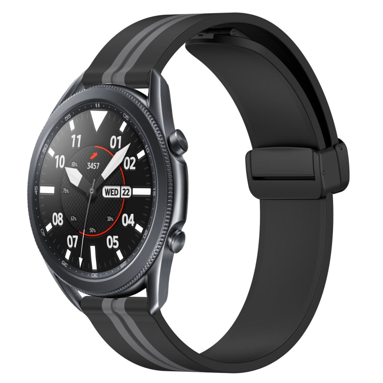 Bracelet de montre en silicone à fermoir magnétique pliant de 22 mm, For Samsung Galaxy Watch3 45mm, For Samsung Galaxy Watch 46mm, For Samsung Gear S3 Classic, For Samsung Gear S3 Frontier