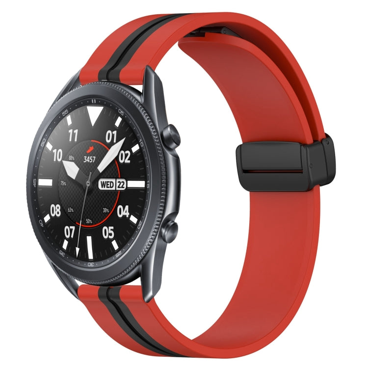 Bracelet de montre en silicone à fermoir magnétique pliant de 22 mm, For Samsung Galaxy Watch3 45mm, For Samsung Galaxy Watch 46mm, For Samsung Gear S3 Classic, For Samsung Gear S3 Frontier