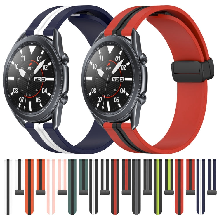 Bracelet de montre en silicone à fermoir magnétique pliant de 22 mm, For Samsung Galaxy Watch3 45mm, For Samsung Galaxy Watch 46mm, For Samsung Gear S3 Classic, For Samsung Gear S3 Frontier