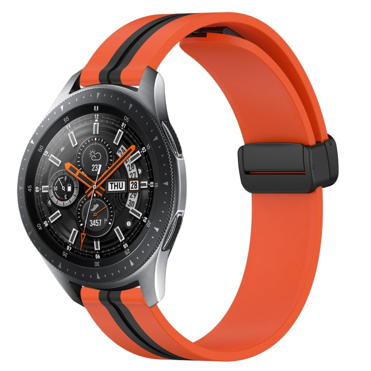 Bracelet de montre en silicone à fermoir magnétique pliant de 22 mm, For Samsung Galaxy Watch3 45mm, For Samsung Galaxy Watch 46mm, For Samsung Gear S3 Classic, For Samsung Gear S3 Frontier