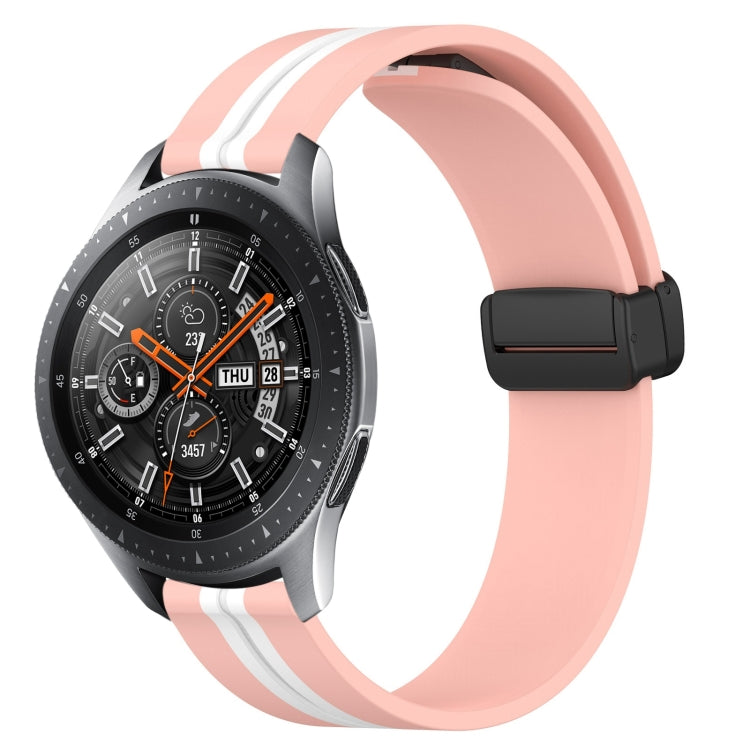 Bracelet de montre en silicone à fermoir magnétique pliant de 22 mm, For Samsung Galaxy Watch3 45mm, For Samsung Galaxy Watch 46mm, For Samsung Gear S3 Classic, For Samsung Gear S3 Frontier