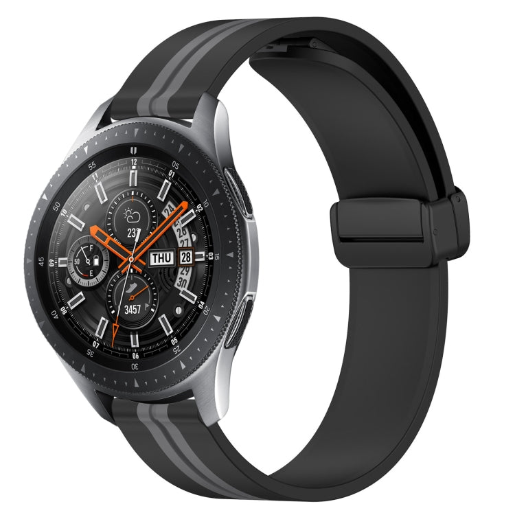 Bracelet de montre en silicone à fermoir magnétique pliant de 22 mm, For Samsung Galaxy Watch3 45mm, For Samsung Galaxy Watch 46mm, For Samsung Gear S3 Classic, For Samsung Gear S3 Frontier