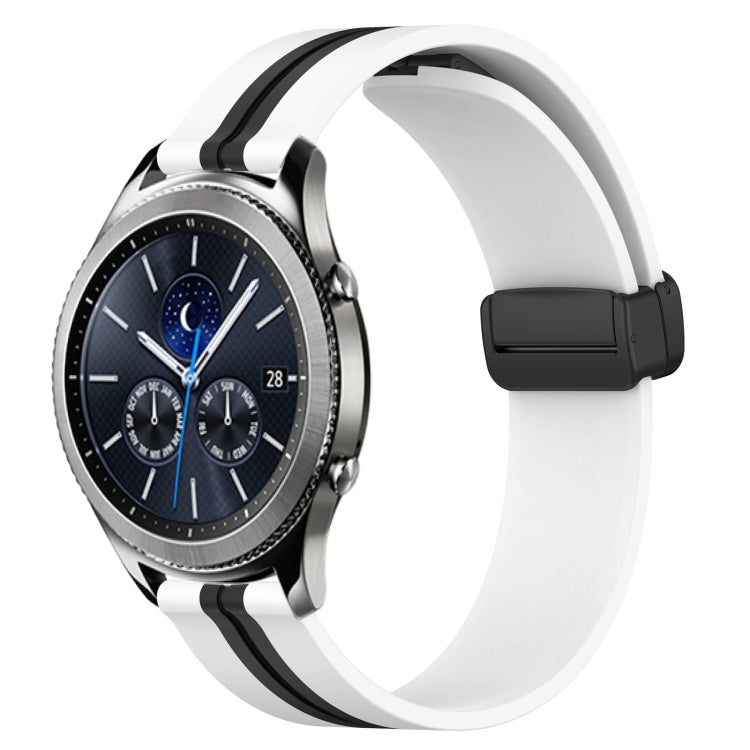 Bracelet de montre en silicone à fermoir magnétique pliant de 22 mm, For Samsung Galaxy Watch3 45mm, For Samsung Galaxy Watch 46mm, For Samsung Gear S3 Classic, For Samsung Gear S3 Frontier