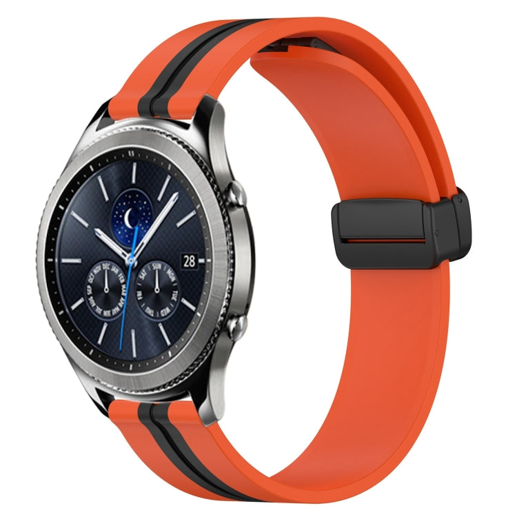 Bracelet de montre en silicone à fermoir magnétique pliant de 22 mm, For Samsung Galaxy Watch3 45mm, For Samsung Galaxy Watch 46mm, For Samsung Gear S3 Classic, For Samsung Gear S3 Frontier