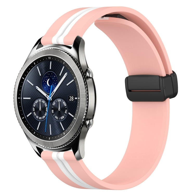 Bracelet de montre en silicone à fermoir magnétique pliant de 22 mm, For Samsung Galaxy Watch3 45mm, For Samsung Galaxy Watch 46mm, For Samsung Gear S3 Classic, For Samsung Gear S3 Frontier