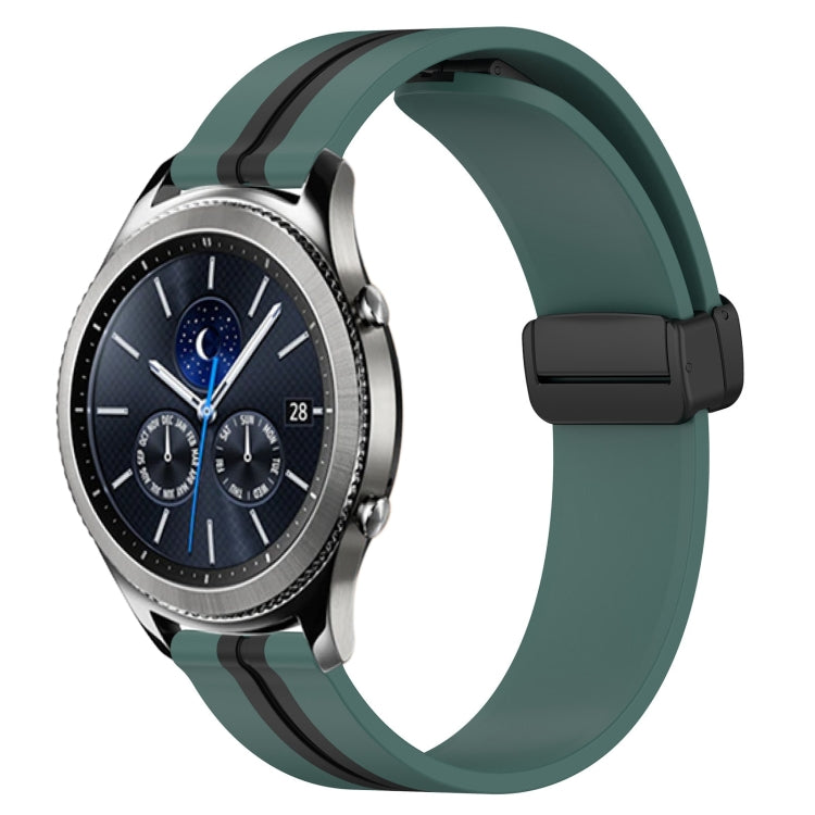 Bracelet de montre en silicone à fermoir magnétique pliant de 22 mm, For Samsung Galaxy Watch3 45mm, For Samsung Galaxy Watch 46mm, For Samsung Gear S3 Classic, For Samsung Gear S3 Frontier