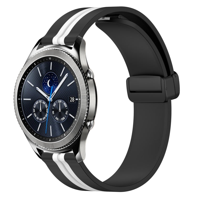 Bracelet de montre en silicone à fermoir magnétique pliant de 22 mm, For Samsung Galaxy Watch3 45mm, For Samsung Galaxy Watch 46mm, For Samsung Gear S3 Classic, For Samsung Gear S3 Frontier