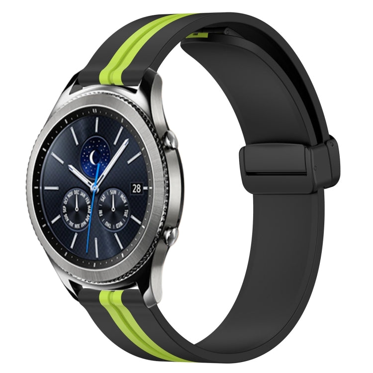 Bracelet de montre en silicone à fermoir magnétique pliant de 22 mm, For Samsung Galaxy Watch3 45mm, For Samsung Galaxy Watch 46mm, For Samsung Gear S3 Classic, For Samsung Gear S3 Frontier