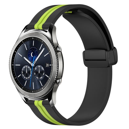 Bracelet de montre en silicone à fermoir magnétique pliant de 22 mm, For Samsung Galaxy Watch3 45mm, For Samsung Galaxy Watch 46mm, For Samsung Gear S3 Classic, For Samsung Gear S3 Frontier