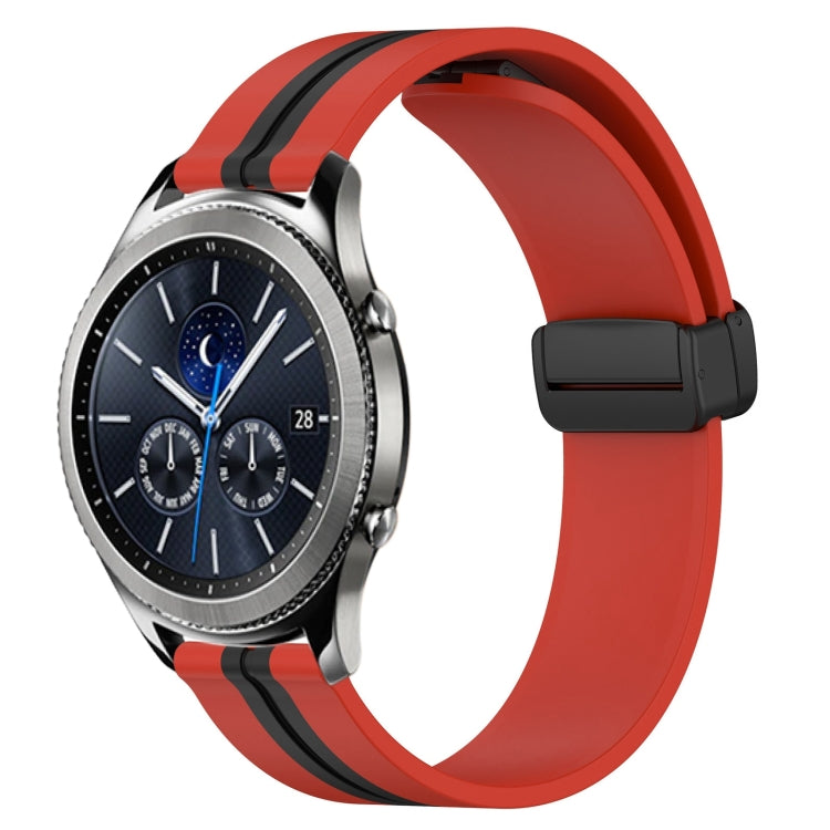 Bracelet de montre en silicone à fermoir magnétique pliant de 22 mm, For Samsung Galaxy Watch3 45mm, For Samsung Galaxy Watch 46mm, For Samsung Gear S3 Classic, For Samsung Gear S3 Frontier