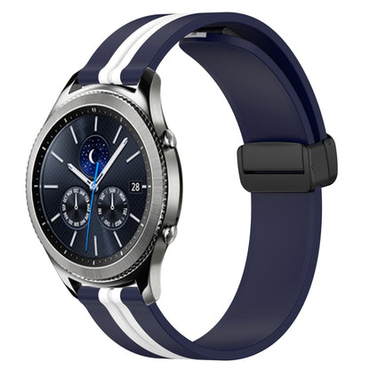 Bracelet de montre en silicone à fermoir magnétique pliant de 22 mm, For Samsung Galaxy Watch3 45mm, For Samsung Galaxy Watch 46mm, For Samsung Gear S3 Classic, For Samsung Gear S3 Frontier