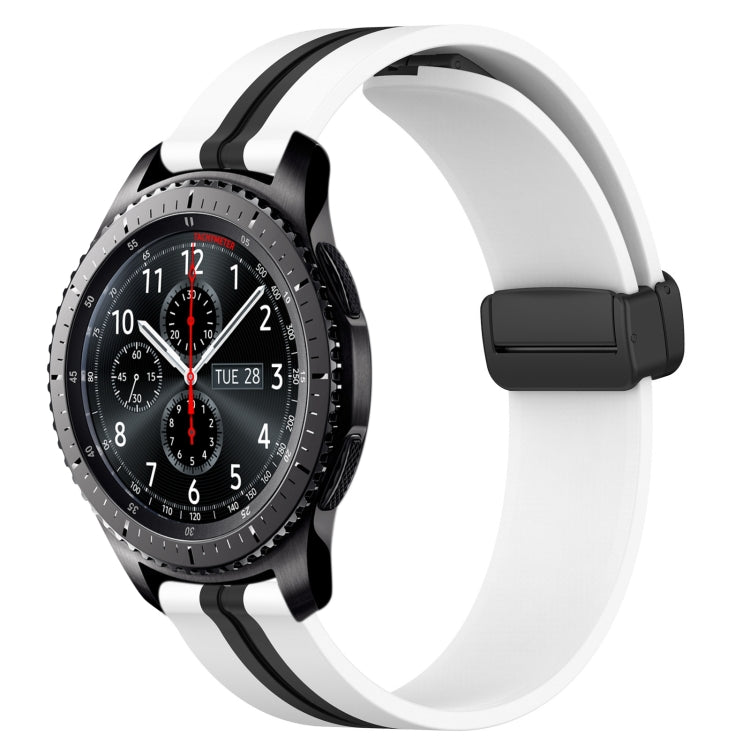 Bracelet de montre en silicone à fermoir magnétique pliant de 22 mm, For Samsung Galaxy Watch3 45mm, For Samsung Galaxy Watch 46mm, For Samsung Gear S3 Classic, For Samsung Gear S3 Frontier