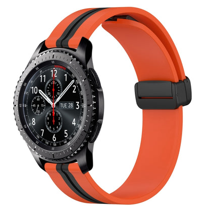 Bracelet de montre en silicone à fermoir magnétique pliant de 22 mm, For Samsung Galaxy Watch3 45mm, For Samsung Galaxy Watch 46mm, For Samsung Gear S3 Classic, For Samsung Gear S3 Frontier