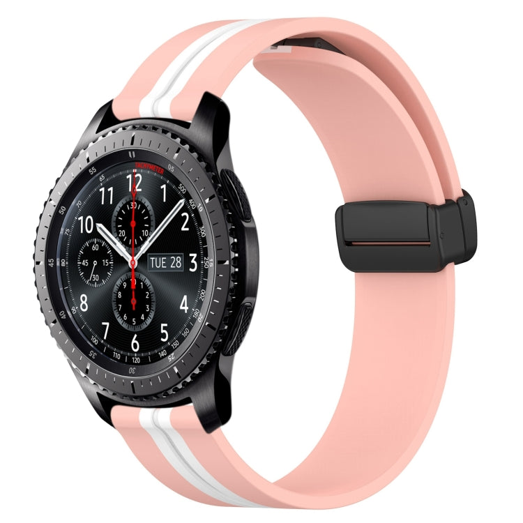 Bracelet de montre en silicone à fermoir magnétique pliant de 22 mm, For Samsung Galaxy Watch3 45mm, For Samsung Galaxy Watch 46mm, For Samsung Gear S3 Classic, For Samsung Gear S3 Frontier