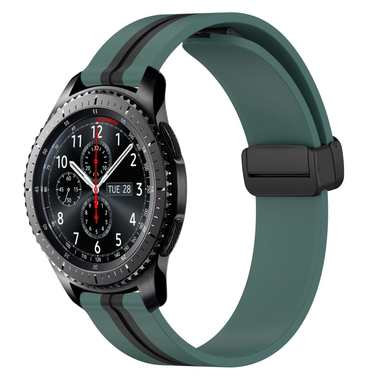 Bracelet de montre en silicone à fermoir magnétique pliant de 22 mm, For Samsung Galaxy Watch3 45mm, For Samsung Galaxy Watch 46mm, For Samsung Gear S3 Classic, For Samsung Gear S3 Frontier