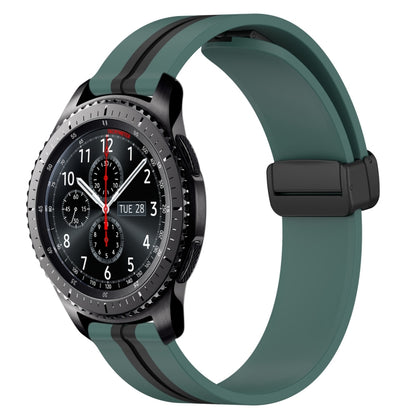 Bracelet de montre en silicone à fermoir magnétique pliant de 22 mm, For Samsung Galaxy Watch3 45mm, For Samsung Galaxy Watch 46mm, For Samsung Gear S3 Classic, For Samsung Gear S3 Frontier