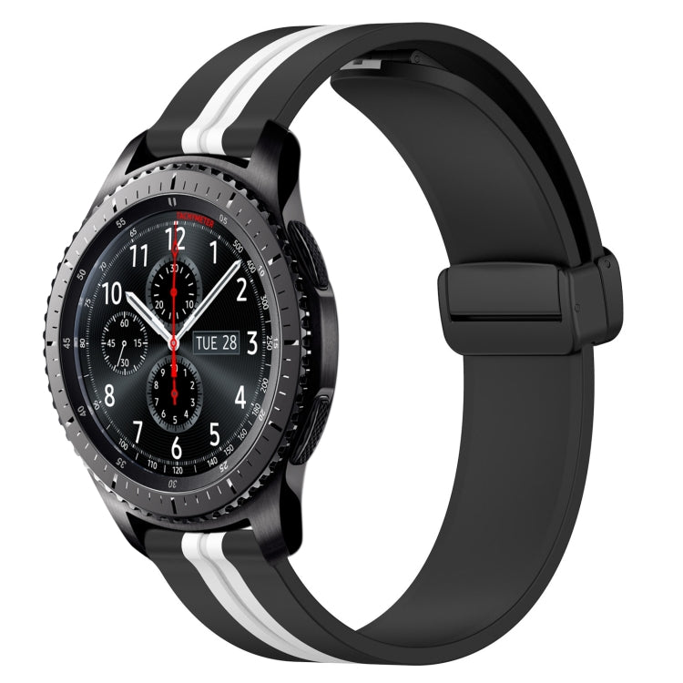 Bracelet de montre en silicone à fermoir magnétique pliant de 22 mm, For Samsung Galaxy Watch3 45mm, For Samsung Galaxy Watch 46mm, For Samsung Gear S3 Classic, For Samsung Gear S3 Frontier