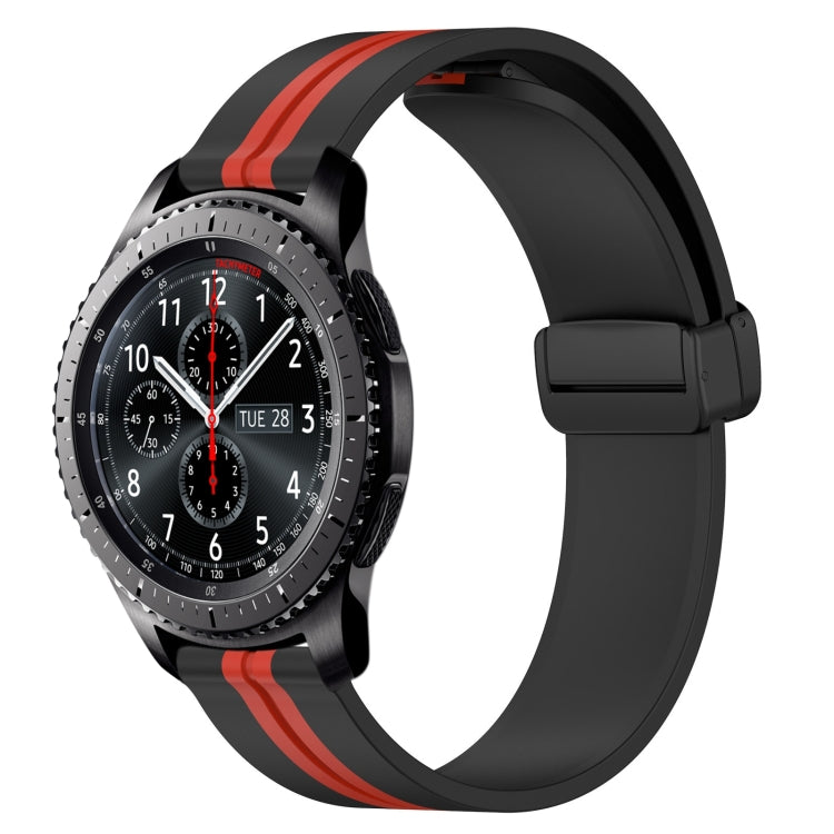 Bracelet de montre en silicone à fermoir magnétique pliant de 22 mm, For Samsung Galaxy Watch3 45mm, For Samsung Galaxy Watch 46mm, For Samsung Gear S3 Classic, For Samsung Gear S3 Frontier